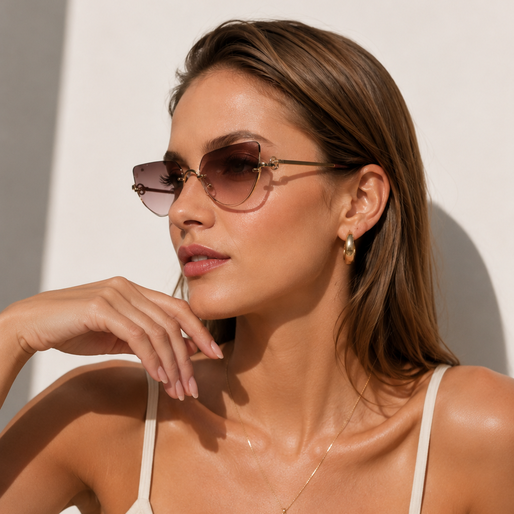 Ayuno Halo Rimless Sunglasses